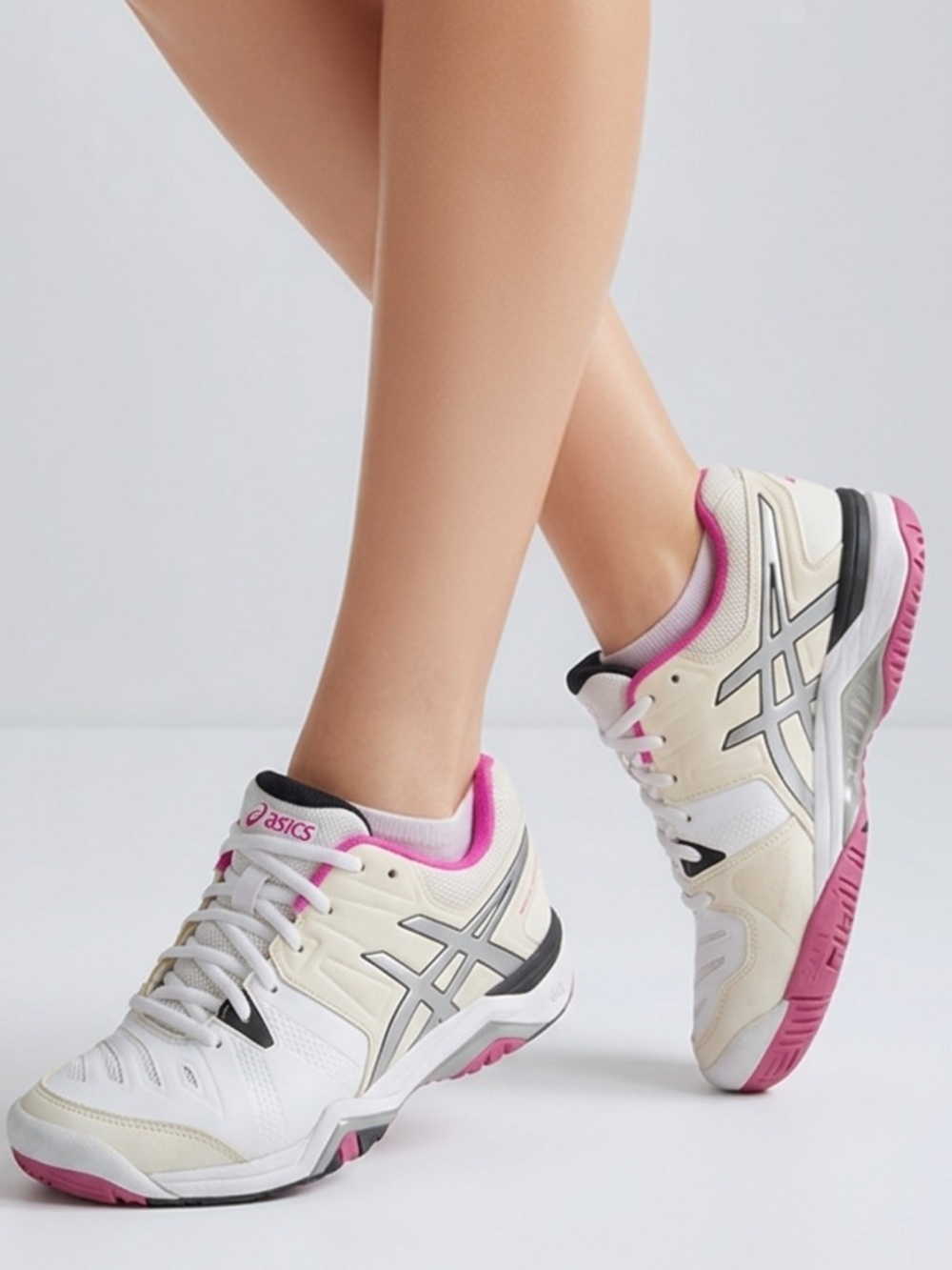 ASICS Gel Challenger 9 Women’s‎ Tennis Shoes White Pink Silver Size 9.5
